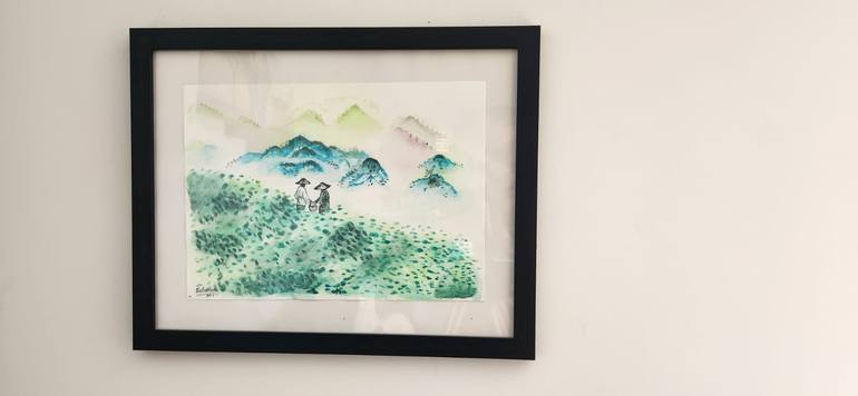 Original Art Deco Landscape Painting by Sulivan Lominchar