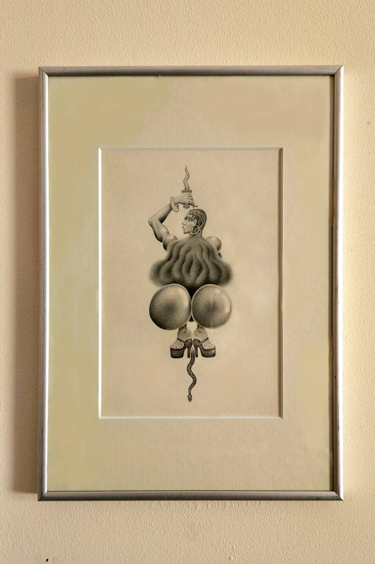 Original Black & White Erotic Drawing by Kamil Olszowka