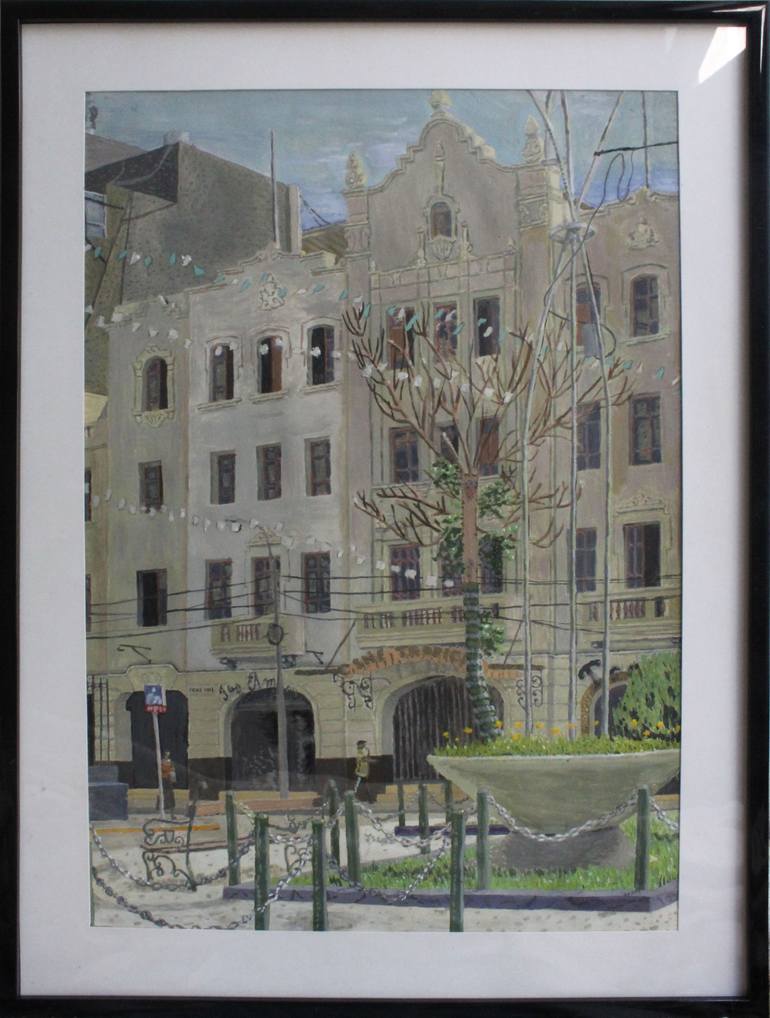 Original Figurative Cities Painting by Antonino Lopez Lazo