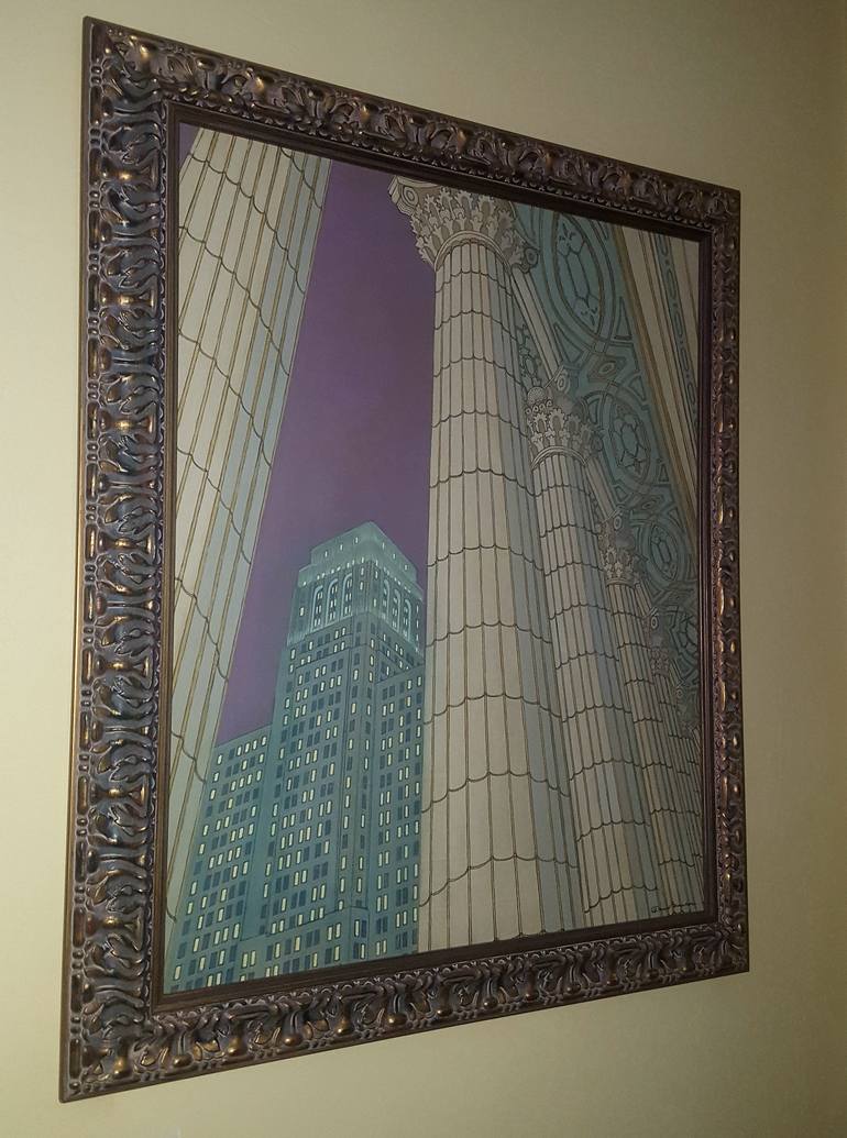 Original Art Deco Architecture Painting by David Hinchen
