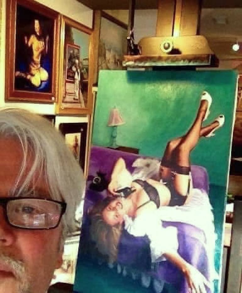 Original Photorealism Women Painting by Daniel Vancas