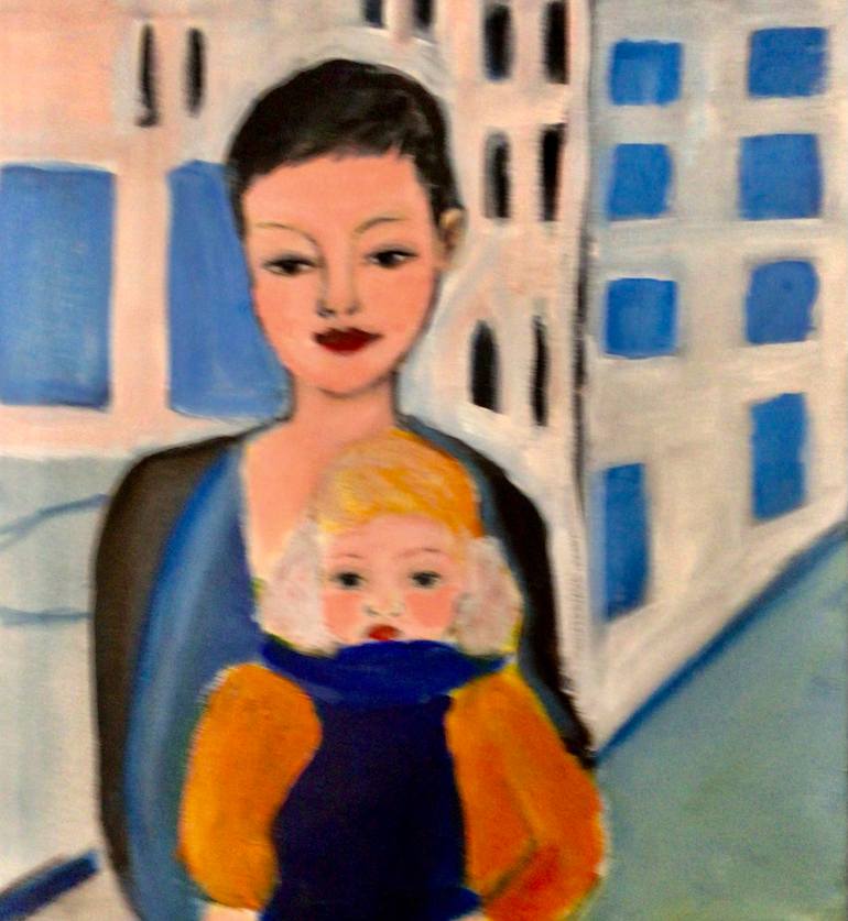 Original Art Deco People Painting by Marina Koujman
