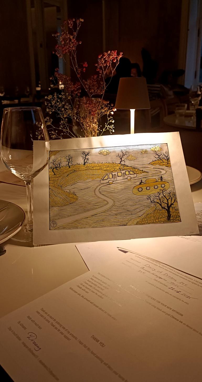 Original Modernism Water Drawing by Odreams Art