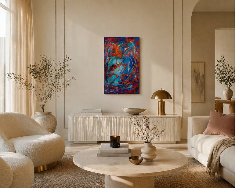 Original Abstract Expressionism Abstract Painting by Polina Davi