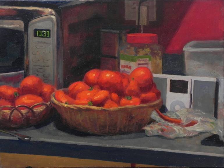Tomato Still Life Painting by Luiz Teles | Saatchi Art
