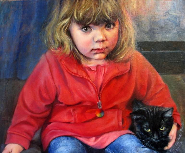 Avary and Midnight Painting by elahe crockett | Saatchi Art