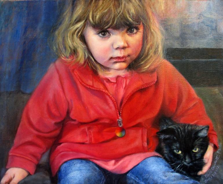 Avary and Midnight Painting by elahe crockett | Saatchi Art