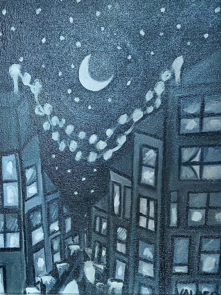 Original Black & White Architecture Painting by Dalny Marga Valdes