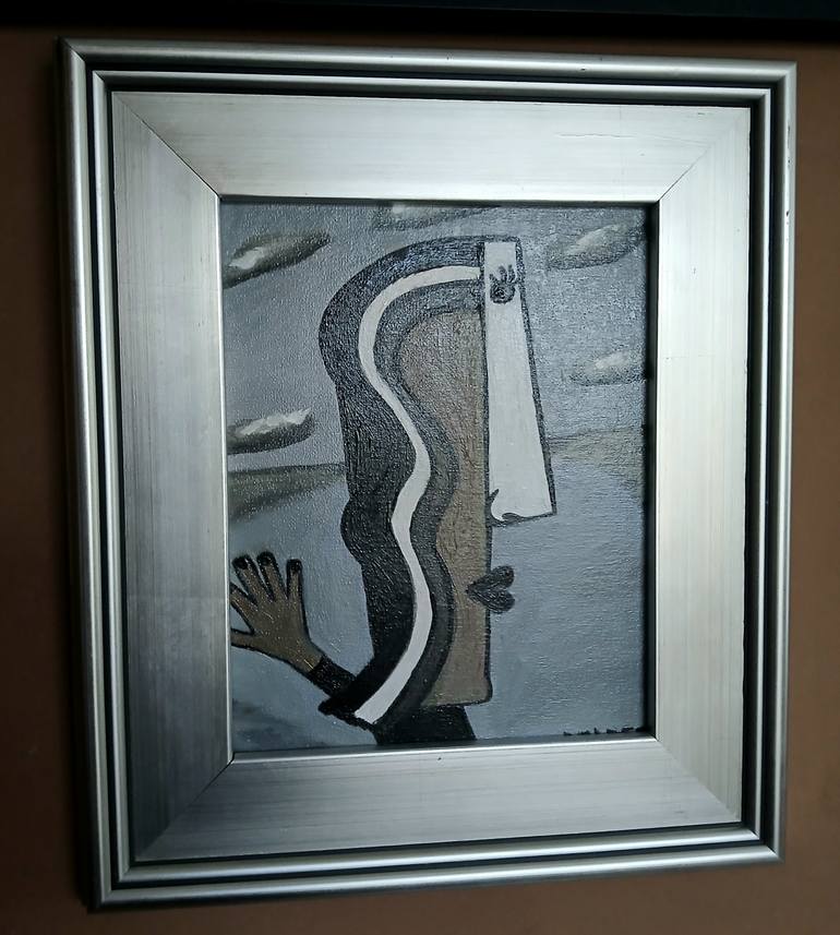 Original Black & White Abstract Painting by Dalny Marga Valdes