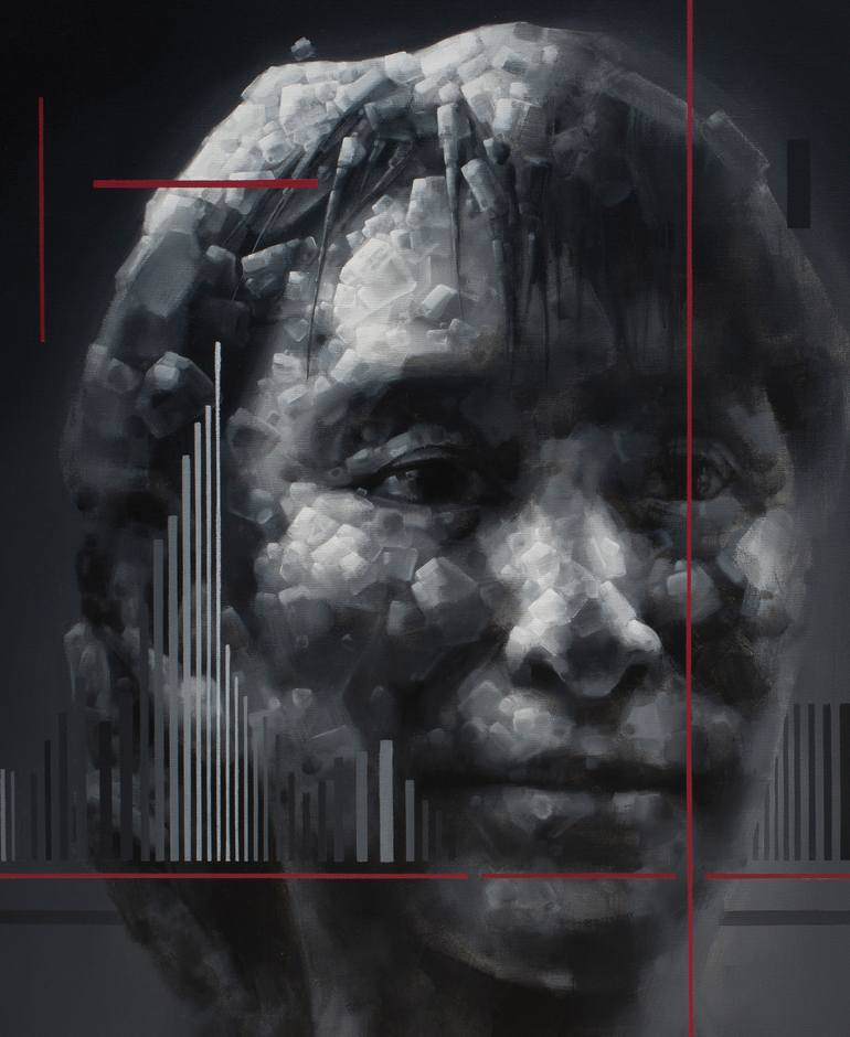 Original Art Deco Pop Culture/Celebrity Painting by Jianfeng Chen