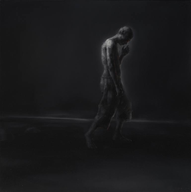 Night Watcher - Lost Painting by Jianfeng CHEN | Saatchi Art