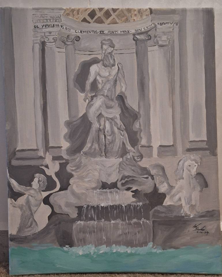 Original Realism Architecture Painting by Hafssa Benhari
