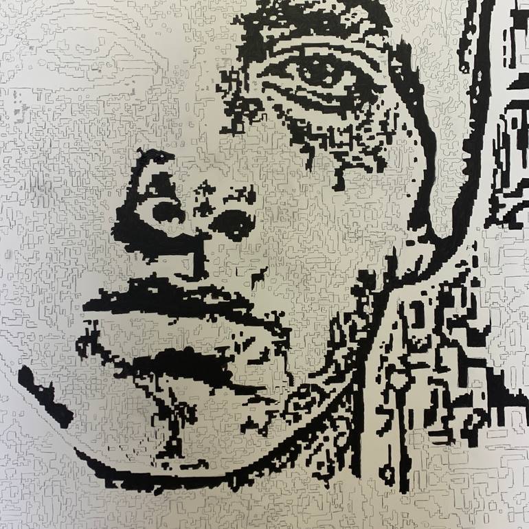 Original Black & White Pop Culture/Celebrity Painting by Renzo Valenti
