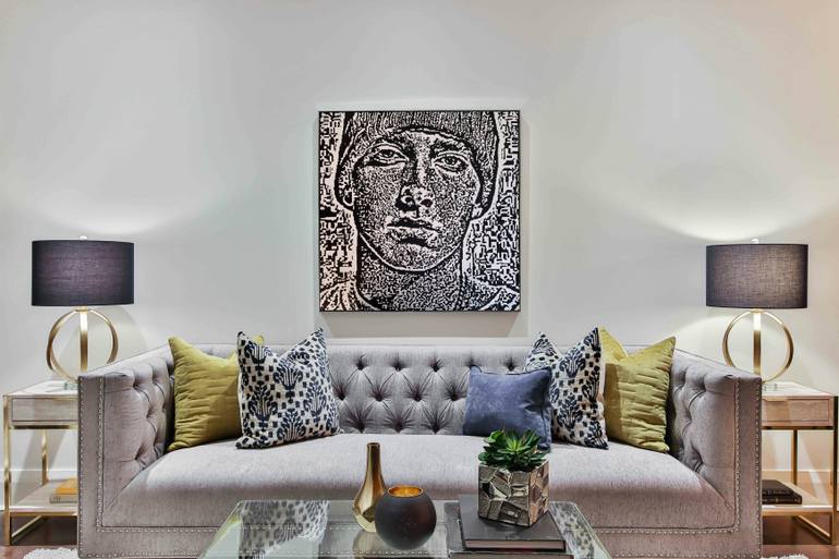Original Black & White Pop Culture/Celebrity Painting by Renzo Valenti