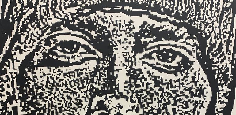 Original Black & White Pop Culture/Celebrity Painting by Renzo Valenti