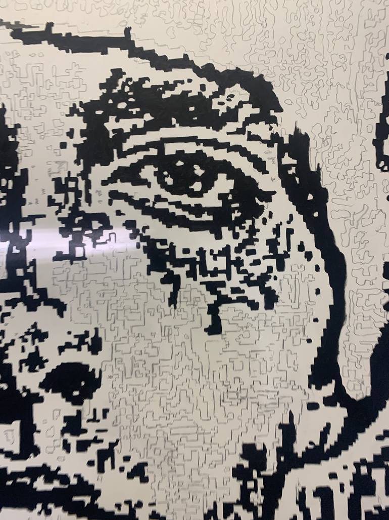 Original Black & White Pop Culture/Celebrity Painting by Renzo Valenti