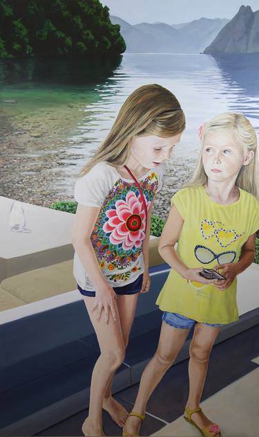 Original Figurative Children Paintings by Wolfgang Dieter Bauer