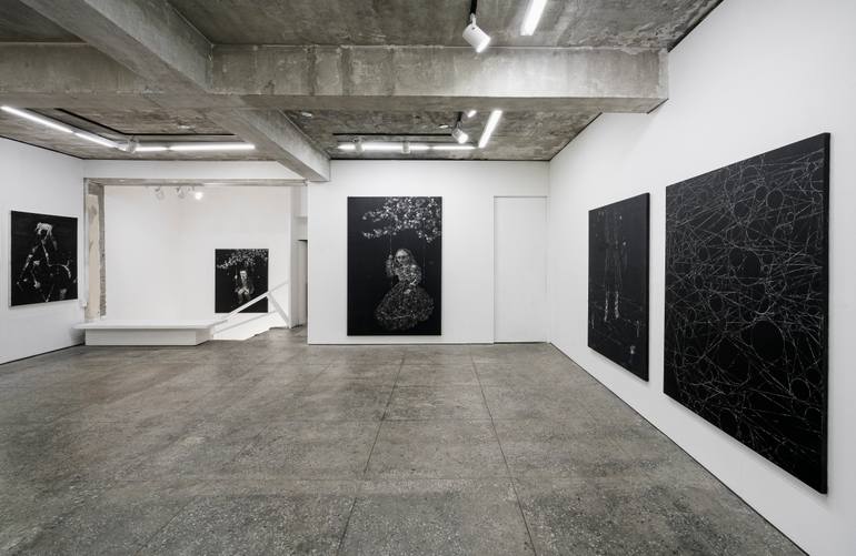 Original Black & White Abstract Collage by Daniel Kim