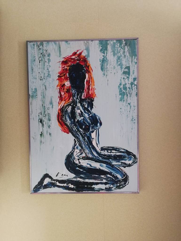 Original Expressionism Nude Painting by Oscar Posada