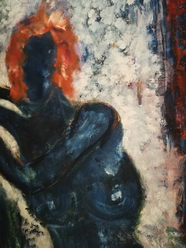 Original Expressionism Nude Painting by Oscar Posada