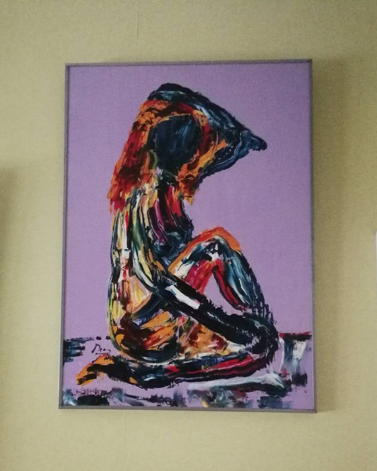 Original Expressionism Nude Painting by Oscar Posada