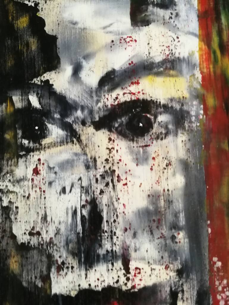 Original Abstract Portrait Painting by Oscar Posada