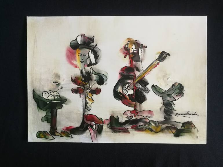 Original Abstract Music Painting by Oscar Posada