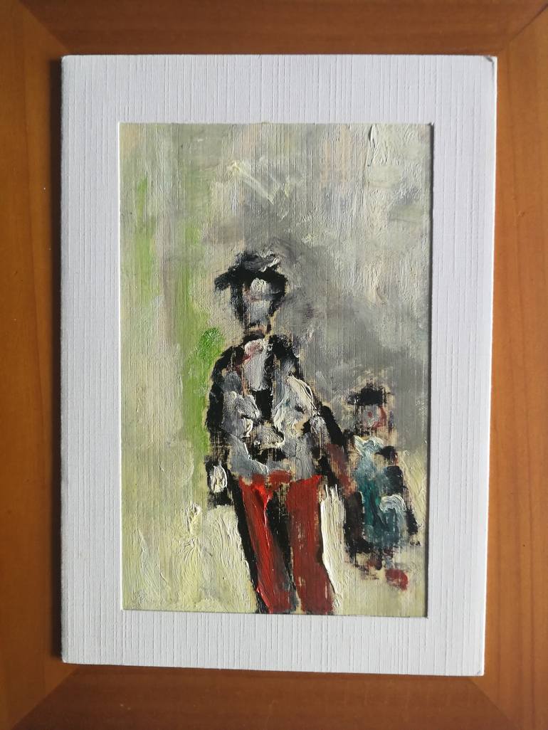 Original Abstract Family Painting by Oscar Posada