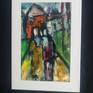 Oil on paper 12 x 7,5 cms. Country walk with vivid colors represent natural beauty.