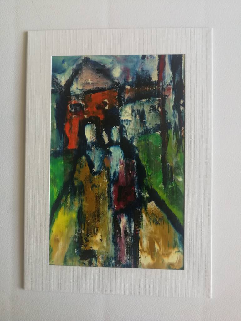 Original Abstract People Painting by Oscar Posada