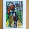 Oil on paper 12 x 7,5 cms. Country walk with vivid colors represent natural beauty.