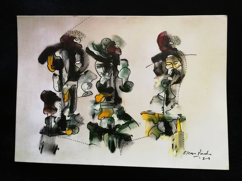 Original Abstract Family Painting by Oscar Posada