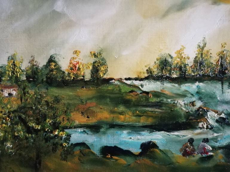 Original Abstract Landscape Painting by Oscar Posada