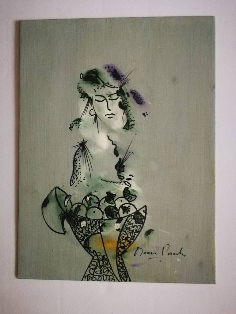 Original Abstract Women Painting by Oscar Posada