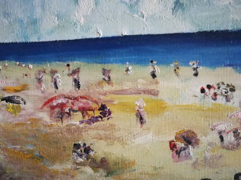 Original Beach Painting by Oscar Posada