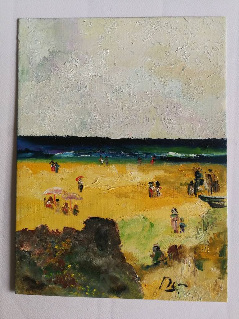 Original Beach Painting by Oscar Posada