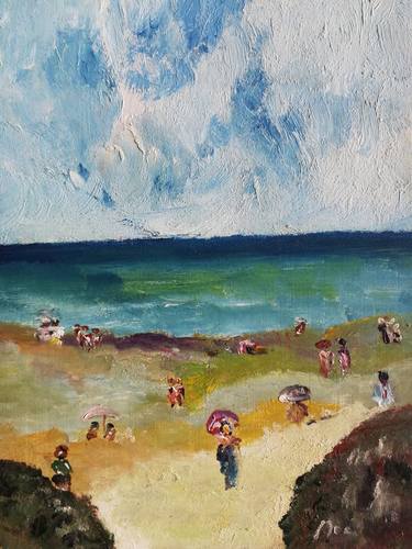 Original Abstract Beach Paintings by Oscar Posada