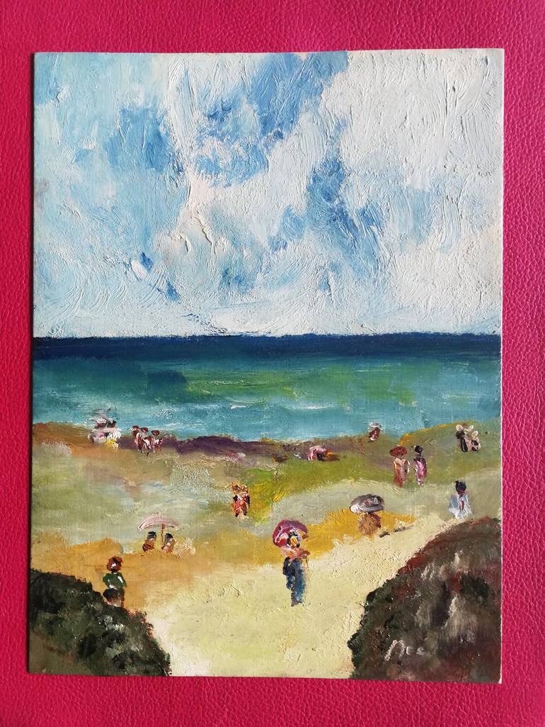 Original Beach Painting by Oscar Posada