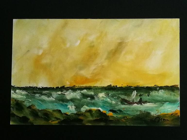 Original Abstract Landscape Painting by Oscar Posada