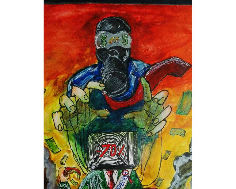 Original Abstract Expressionism Abstract Painting by Tasneem Kamal