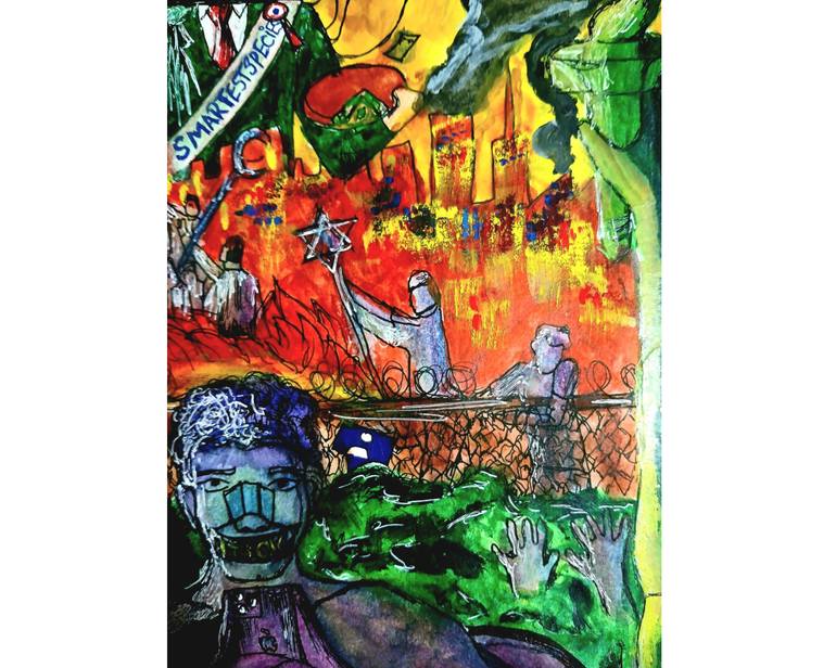 Original Abstract Expressionism Abstract Painting by Tasneem Kamal