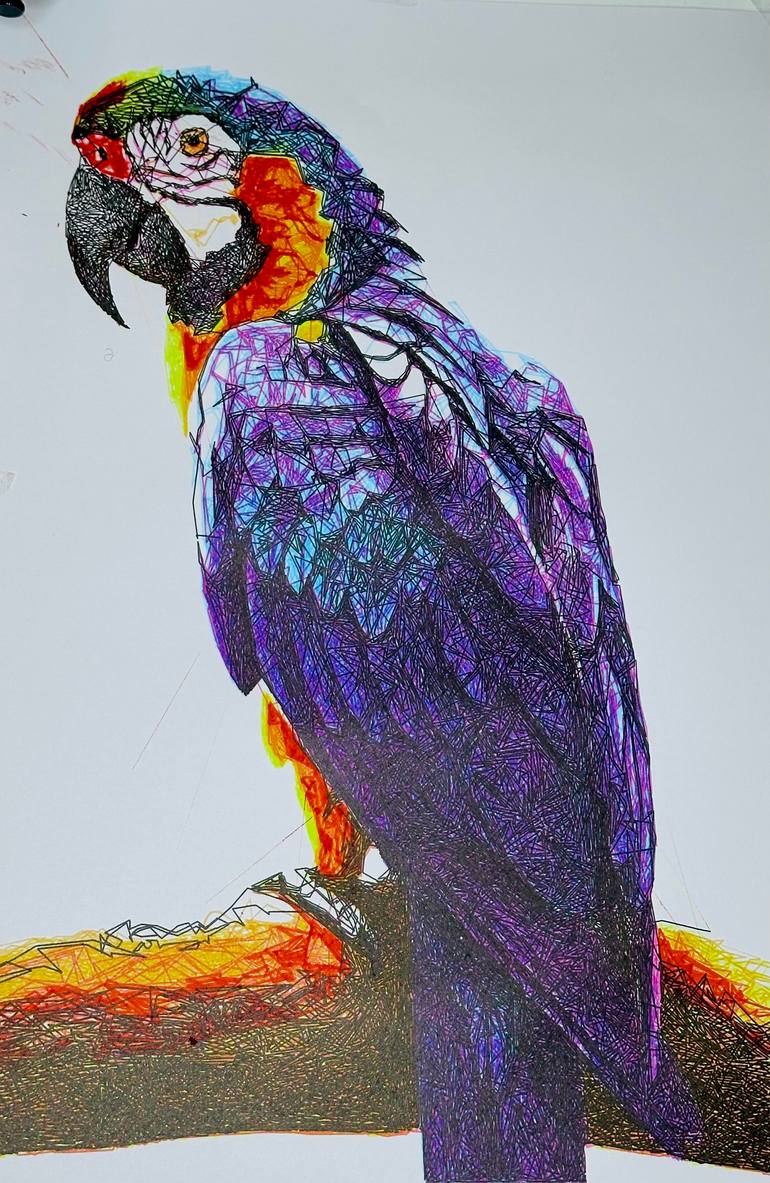 Original Abstract Animal Drawing by Robo Crafted