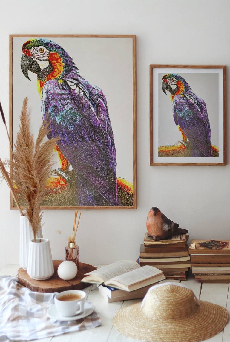Original Abstract Animal Drawing by Robo Crafted