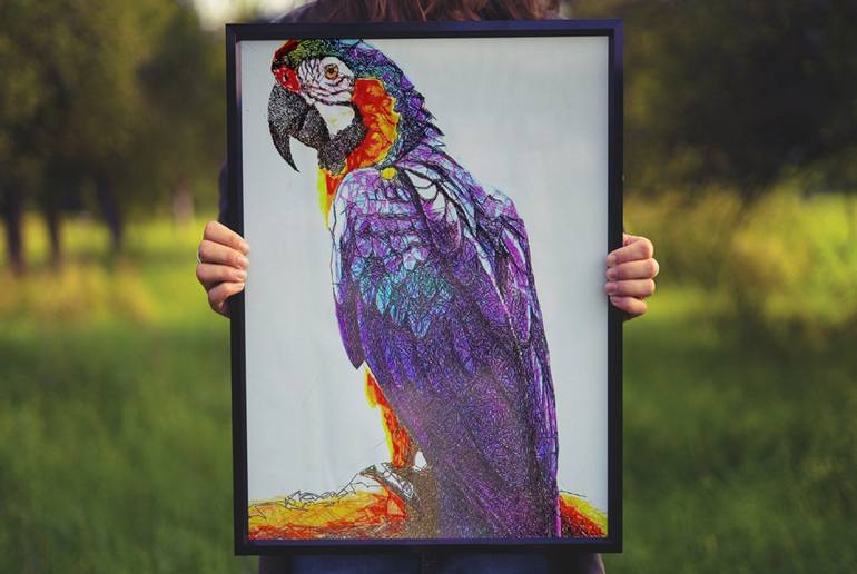 Original Abstract Animal Drawing by Robo Crafted