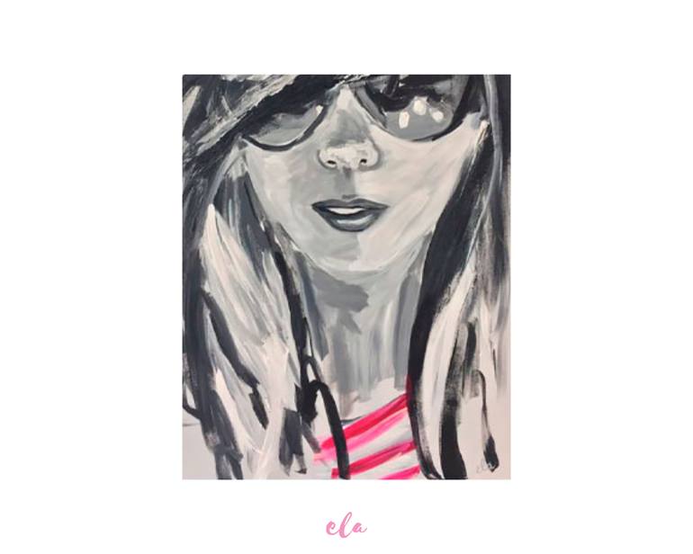 Original Expressionism Women Painting by Alejandra Del Real