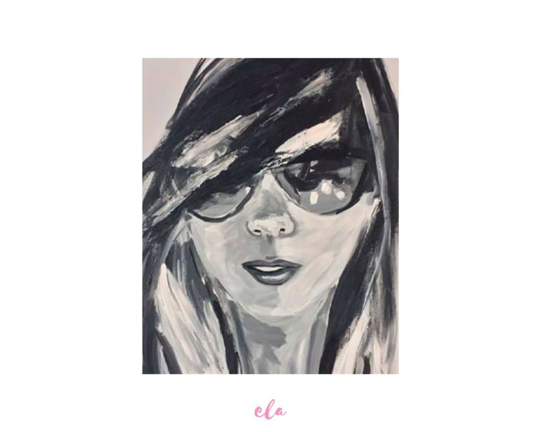 Original Expressionism Women Painting by Alejandra Del Real