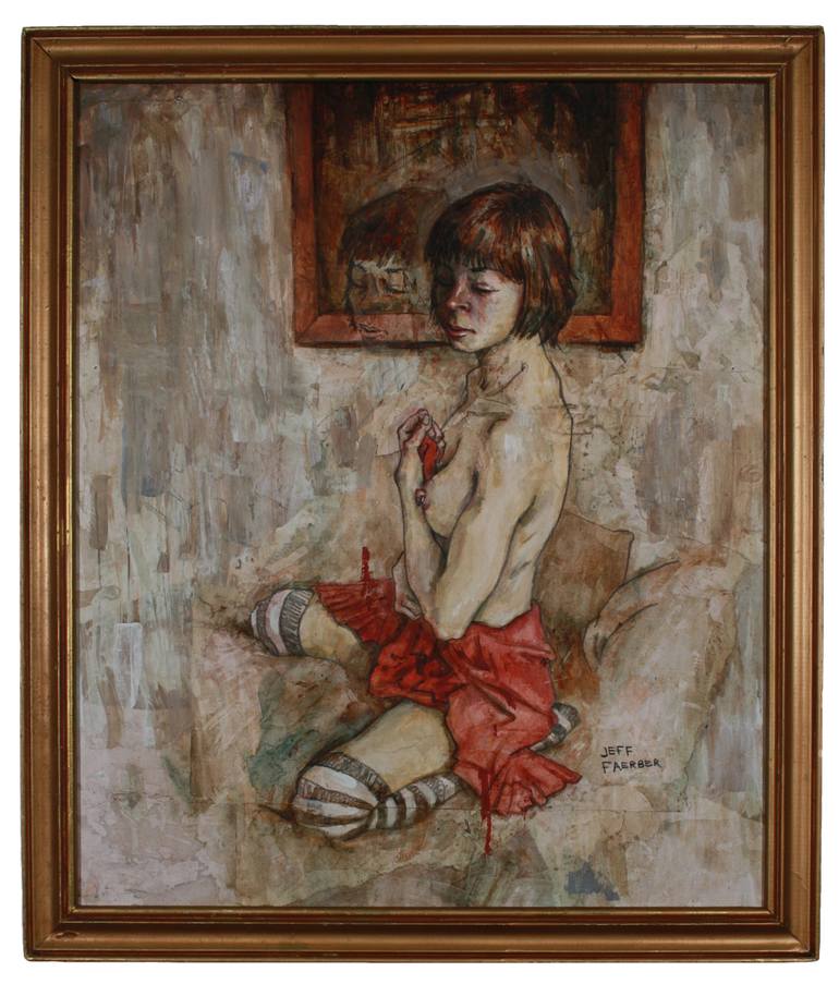 Original Expressionism Nude Painting by Jeff Faerber