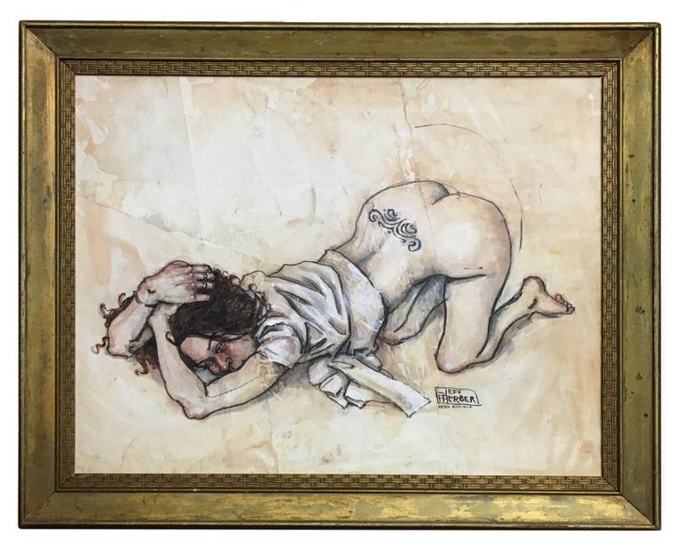 Original Expressionism Nude Painting by Jeff Faerber