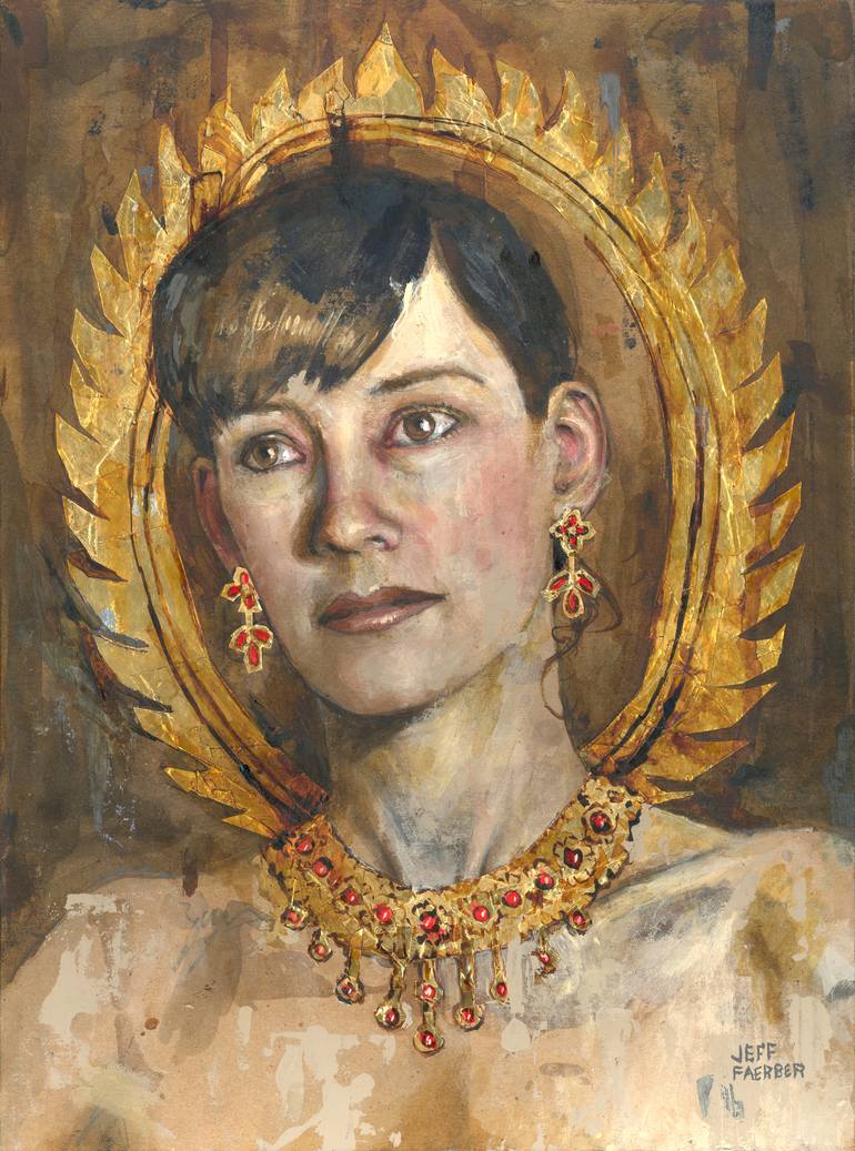 Hazel with Gold Halo Painting by Jeff Faerber Saatchi Art