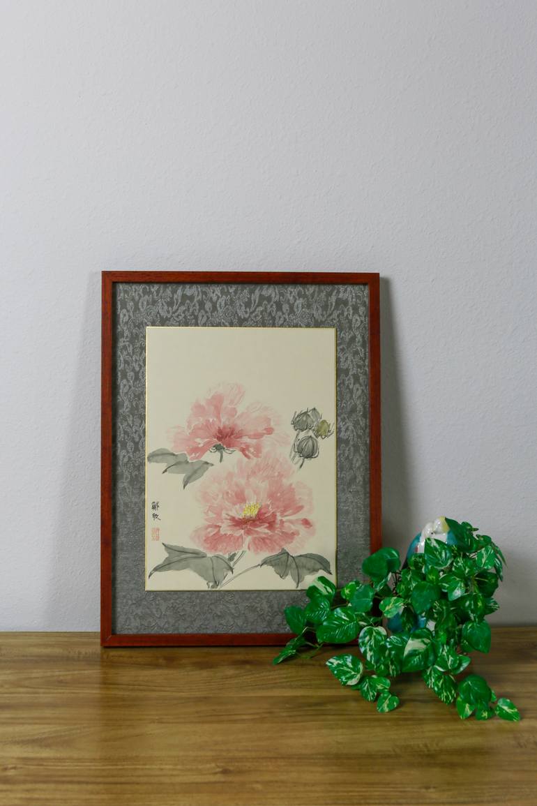 Original Expressionism Floral Painting by Mu Dai